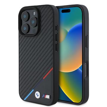 iPhone 16 Pro BMW M Carbon Tricolor Line -kotelo - MagSafe-yhteensopiva - musta