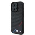 iPhone 16 Pro BMW M Carbon Tricolor Line -kotelo - MagSafe-yhteensopiva - musta