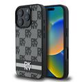 iPhone 16 Pro DKNY Ruudullinen kuvio ja raita kotelo - Musta