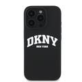 iPhone 16 Pro DKNY Liquid Silicone Arch Logo kotelo - MagSafe yhteensopiva - musta