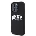 iPhone 16 Pro DKNY Liquid Silicone Arch Logo kotelo - MagSafe yhteensopiva - musta