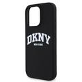 iPhone 16 Pro DKNY Liquid Silicone Arch Logo kotelo - MagSafe yhteensopiva - musta