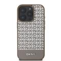 iPhone 16 Pro DKNY Repeat Pattern Bottom Stripe Kotelo - MagSafe yhteensopiva - ruskea