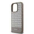 iPhone 16 Pro DKNY Repeat Pattern Bottom Stripe Kotelo - MagSafe yhteensopiva - ruskea