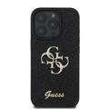 iPhone 16 Pro Guess Fixed Glitter 4G Metal Logo Kotelo - Musta