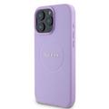 iPhone 16 Pro Guess Grained Classic Logo hybridikotelo - MagSafe-yhteensopiva - Violetti