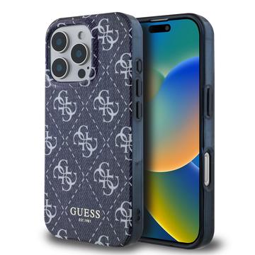 iPhone 16 Pro Guess IML Denim Effect -kotelo - MagSafe-yhteensopiva - tummansininen