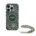 iPhone 16 Pro Guess IML Flowers Allover Electro Kotelo Pearl Hihna - MagSafe yhteensopiva