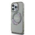 iPhone 16 Pro Guess IML Flowers Wreath Kotelo - MagSafe-yhteensopiva