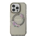 iPhone 16 Pro Guess IML Flowers Wreath Kotelo - MagSafe-yhteensopiva