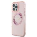 iPhone 16 Pro Guess IML Flowers Wreath Kotelo - MagSafe-yhteensopiva - Pinkki