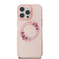 iPhone 16 Pro Guess IML Flowers Wreath Kotelo - MagSafe-yhteensopiva - Pinkki