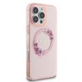 iPhone 16 Pro Guess IML Flowers Wreath Kotelo - MagSafe-yhteensopiva - Pinkki