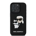 iPhone 16 Pro Karl Lagerfeld 3D Rubber Karl & Choupette NFT Kotelo - Musta