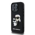 iPhone 16 Pro Karl Lagerfeld 3D Rubber Karl & Choupette NFT Kotelo - Musta