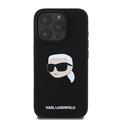 iPhone 16 Pro Karl Lagerfeld Karl Head MagSafe Nestemäinen silikonikotelo - musta