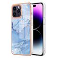 iPhone 16 Pro Marble Pattern Galvanoitu TPU-Suojakotelo