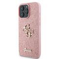 iPhone 16 Pro Max Guess Fixed Glitter 4G Metal Logo Kotelo - Pinkki