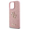 iPhone 16 Pro Max Guess Fixed Glitter 4G Metal Logo Kotelo - Pinkki