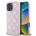 iPhone 16 Pro Max Guess Peony Script Kotelo - MagSafe-yhteensopiva - vaaleanpunainen