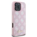 iPhone 16 Pro Max Guess Peony Script Kotelo - MagSafe-yhteensopiva - vaaleanpunainen