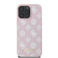 iPhone 16 Pro Max Guess Peony Script Kotelo - MagSafe-yhteensopiva - vaaleanpunainen