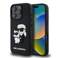 iPhone 16 Pro Max Karl Lagerfeld 3D Rubber Karl & Choupette NFT Kotelo - Musta