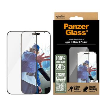 iPhone 16 Pro Max PanzerGlass Ultra-Wide Fit EasyAligner -Panssarilasi - 9H - musta kehys