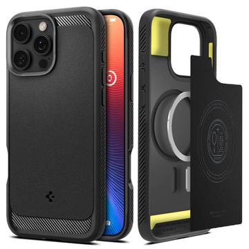 iPhone 16 Pro Max Spigen Rugged Armor Mag TPU-Kotelo - Musta