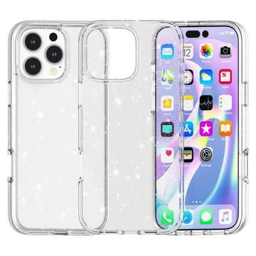 iPhone 16 Pro Max Stylish Glitter Series Hybridikotelo - Valkoinen