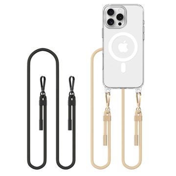 iPhone 16 Pro Max Tech-Protect FlexAir Chain MagSafe -kotelo - musta ja taupeen värinen