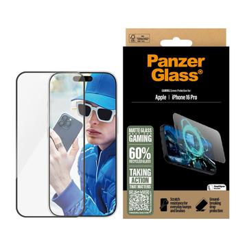 iPhone 16 Pro PanzerGlass Gaming Ultra-Wide Fit EasyAligner Panssarilasi - 9H - musta reuna