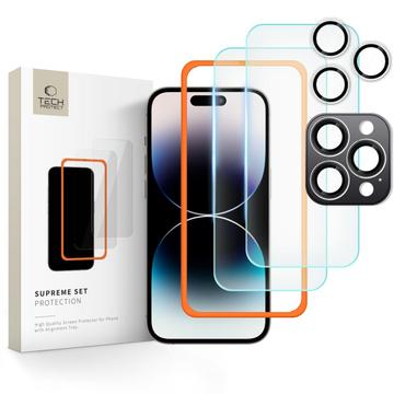 iPhone 16 Pro Tech-Protect Supreme Protection Set - kirkas suojakotelo - Kirkas