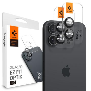 iPhone 16/16 Plus Spigen Glas.tR Ez Fit Optik Pro Kameralinssin Panssarilasi - 9H - Musta