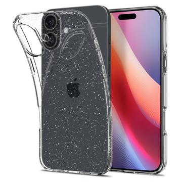 iPhone 16 Spigen Liquid Crystal Glitter Suojakuori - Läpinäkyvä