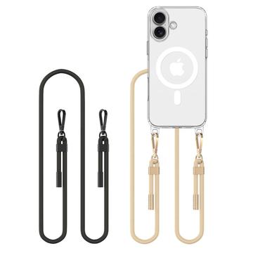 iPhone 16 Tech-Protect FlexAir Chain MagSafe -kotelo - musta ja taupeenvärinen