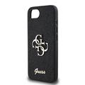 iPhone 16e Guess Fixed Glitter 4G Metal Logo Kotelo - Musta