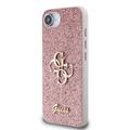 iPhone 16e Guess Fixed Glitter 4G Metal Logo Kotelo - Pinkki