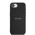 iPhone 16e Guess Grained Classic Logo hybridi kotelo - MagSafe-yhteensopiva - Musta