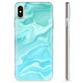 iPhone XS Max TPU Suojakuori - Sininen Marmori