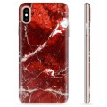 iPhone XS Max TPU Suojakuori - Punainen Marmori