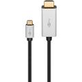 Goobay USB-C - HDMI Sovitinkaapeli - 2m - Musta / Hopea