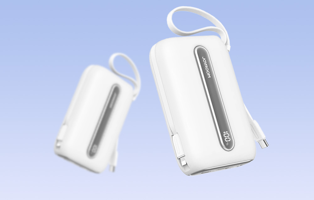 Joyroom JR-L012 Plus 20000mAh tehopankki USB-C, Lightning-kaapelit - 22.5W - Valkoinen